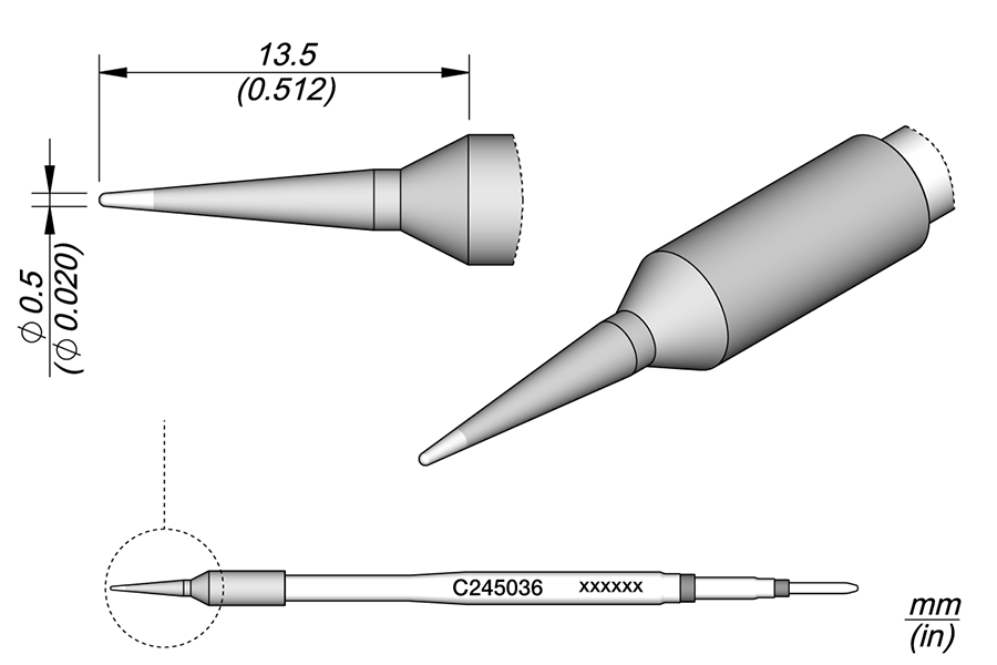 C245036 - Cartridge Conical Ø 0.5 S1